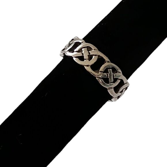 Sterling Silver Celtic Knot Band Ring Sz 8 925 Irish Viking Gaelic Scottish - Picture 13 of 16